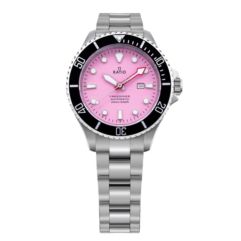 Ratio FreeDiver Sapphire Stainless Steel Candy Pink Dial Automatic RTFL839 200M Women’s Watch