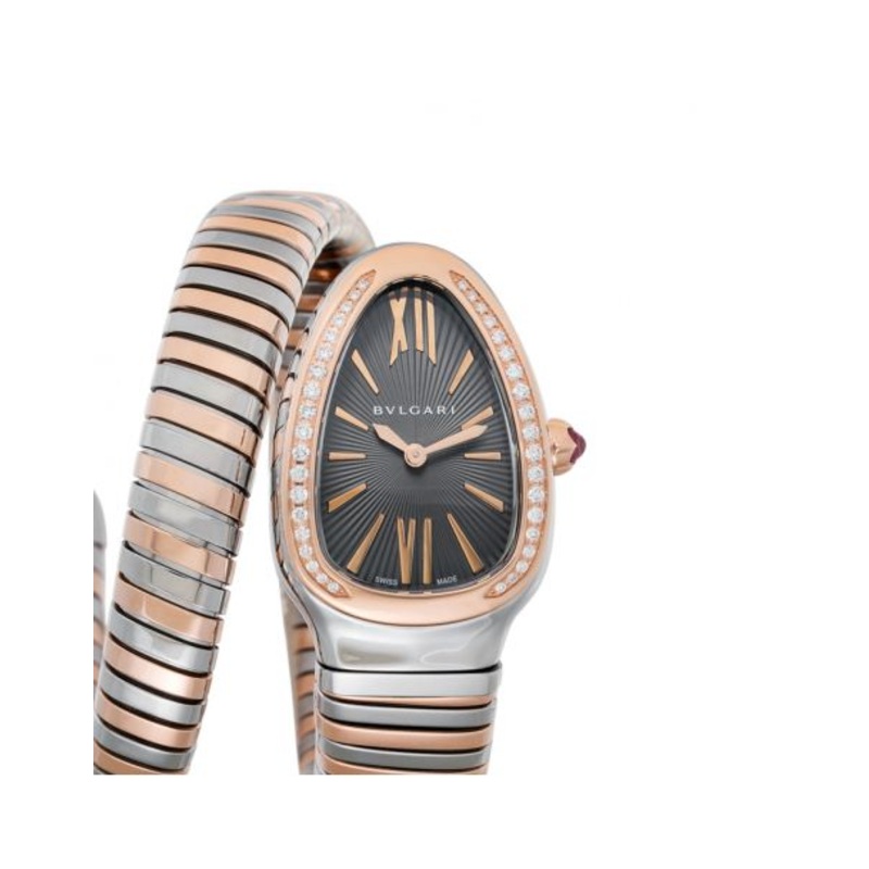 Serpenti Tubogas Quartz Grey Lacquered Dial Ladies Watch