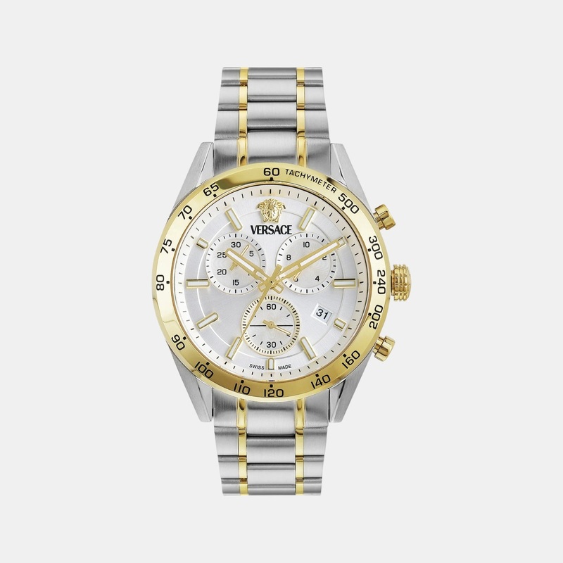 Versace Unisex Quartz White Dial Chronograph Stainless Steel Watch VE0CA0224