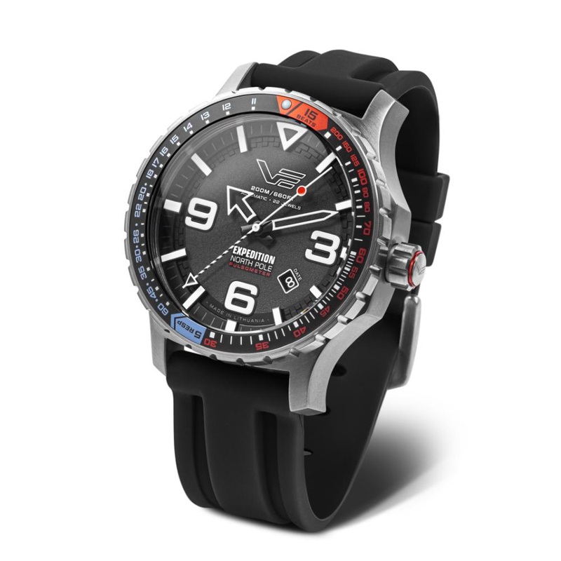 Vostok Europe Expedition North Pole Automatic Black Leather & Silicone Strap Men’s Watch YN55-597A729-SL