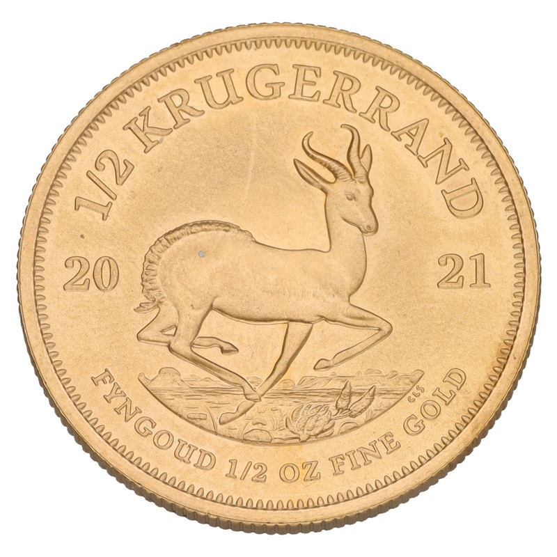 22ct Gold 1/2 OZ Krugerrand Coin 2021