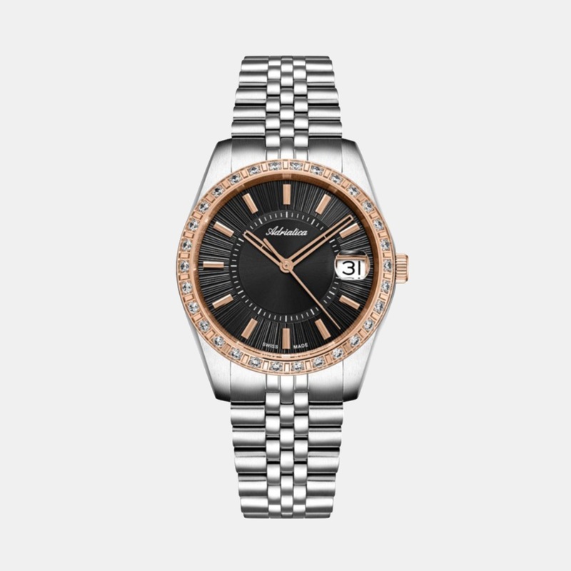 Adriatica Women Quartz Black Dial Analog Stainless Steel Watch A3801.R116QZ