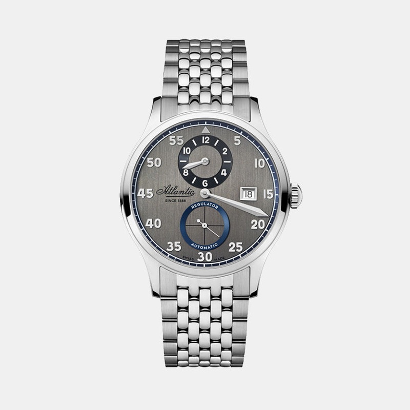 Atlantic Men Automatic Grey Dial Analog Stainless Steel Watch 53786.41.43