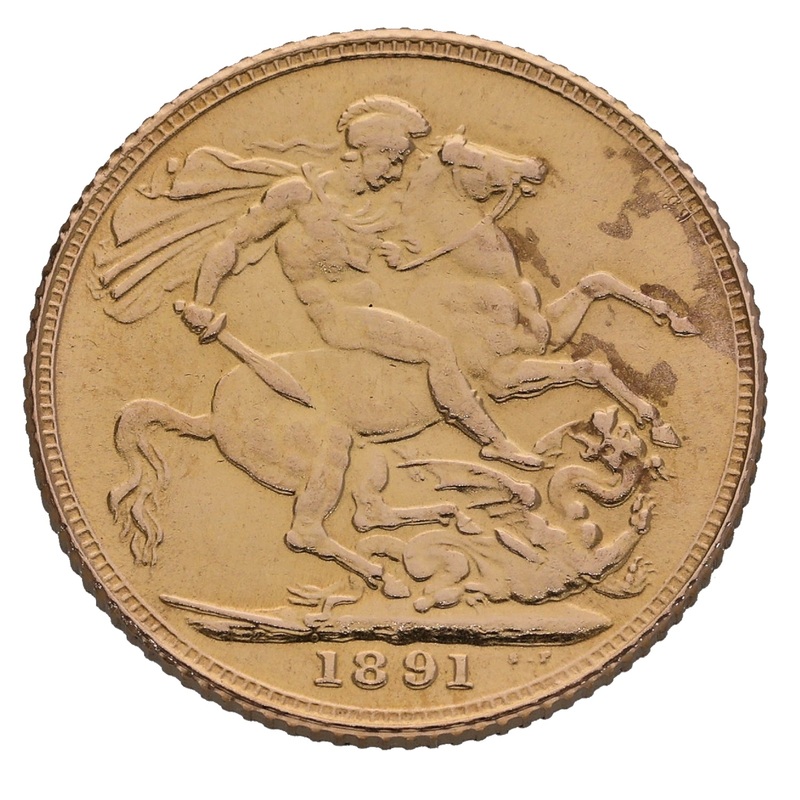 22ct Gold Queen Victoria Full Sovereign Coin 1891