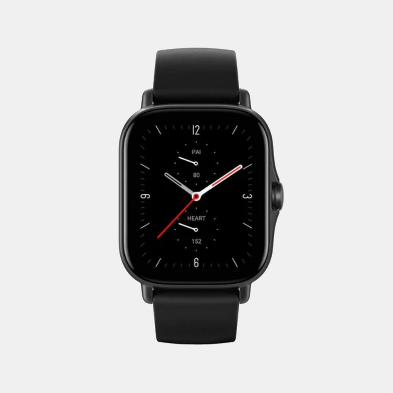 Amazfit Unisex Processor Black Dial Amoled Silicone Watch GTS 2E OBSIDIAN BLACK