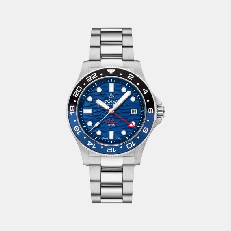 Atlantic Mariner Men Quartz Blue Dial Analog Stainless Steel Watch 81576.41.59GMT