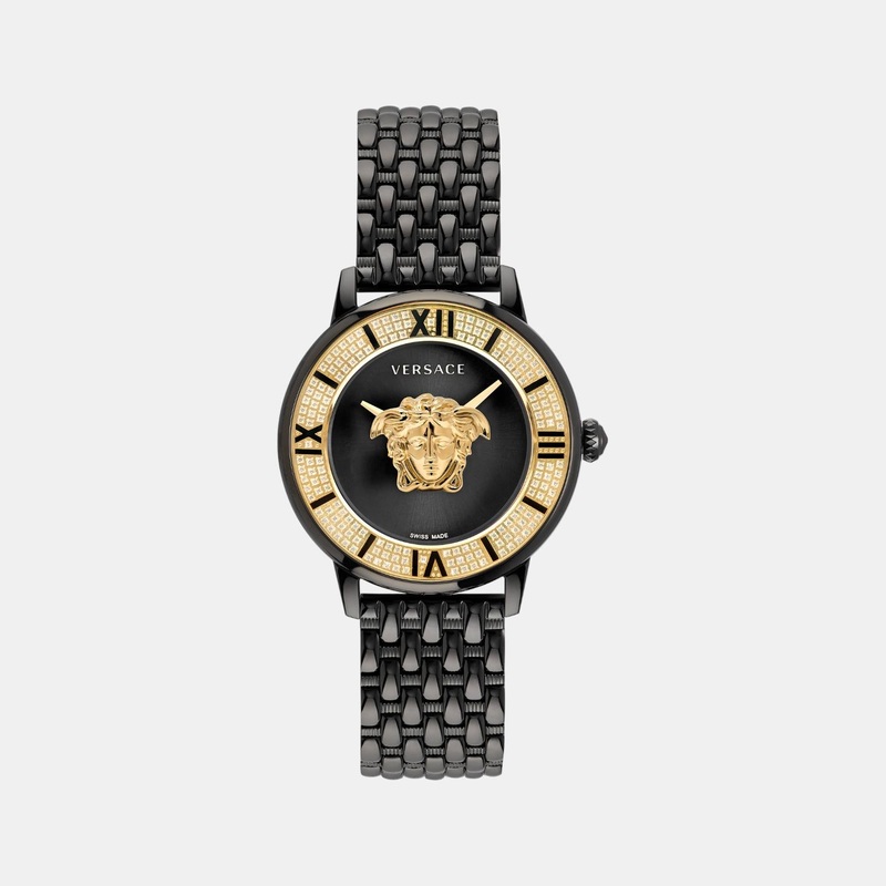 Versace Women Quartz Black Dial Analog Stainless Steel Watch VE2R00922