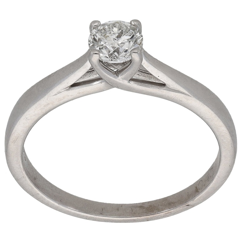 18ct White Gold 0.40ct Diamond Solitaire Ring Size N