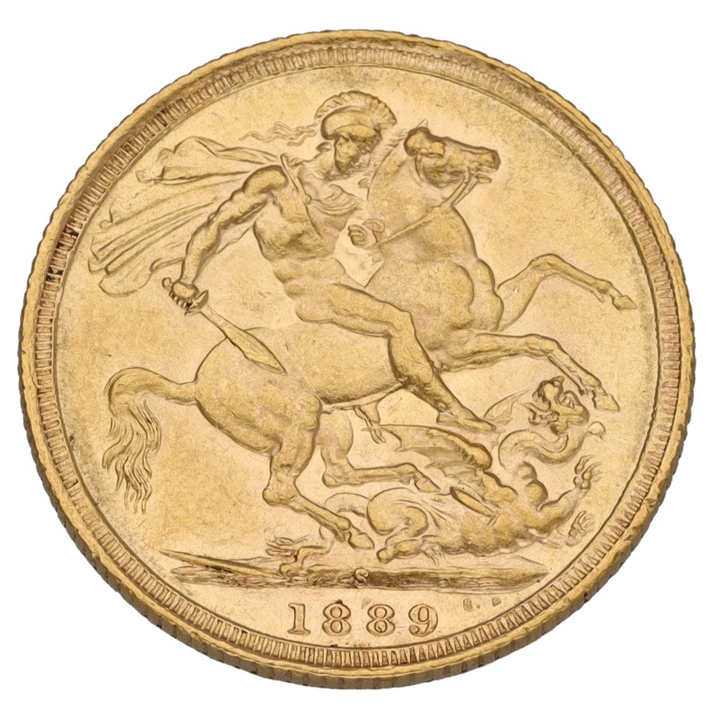 22ct Gold Queen Victoria Full Sovereign Coin 1889