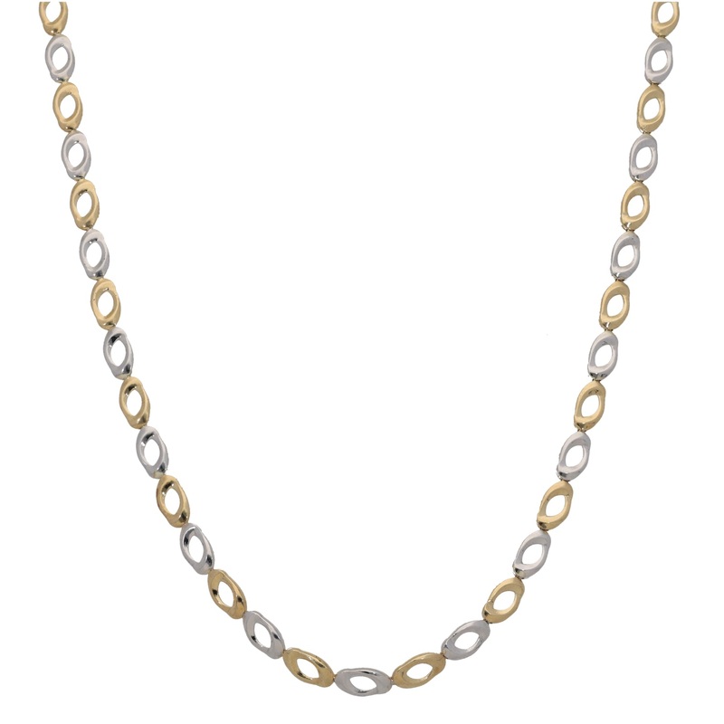 9ct Bi-Colour Gold Fancy Necklace 19″