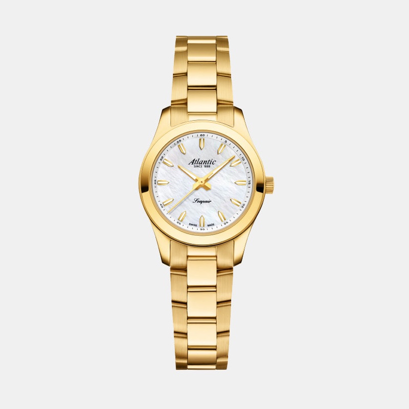 Atlantic Women Quartz Mother Of Pearl Dial Analog Stainless Steel Watch 20335.45.07