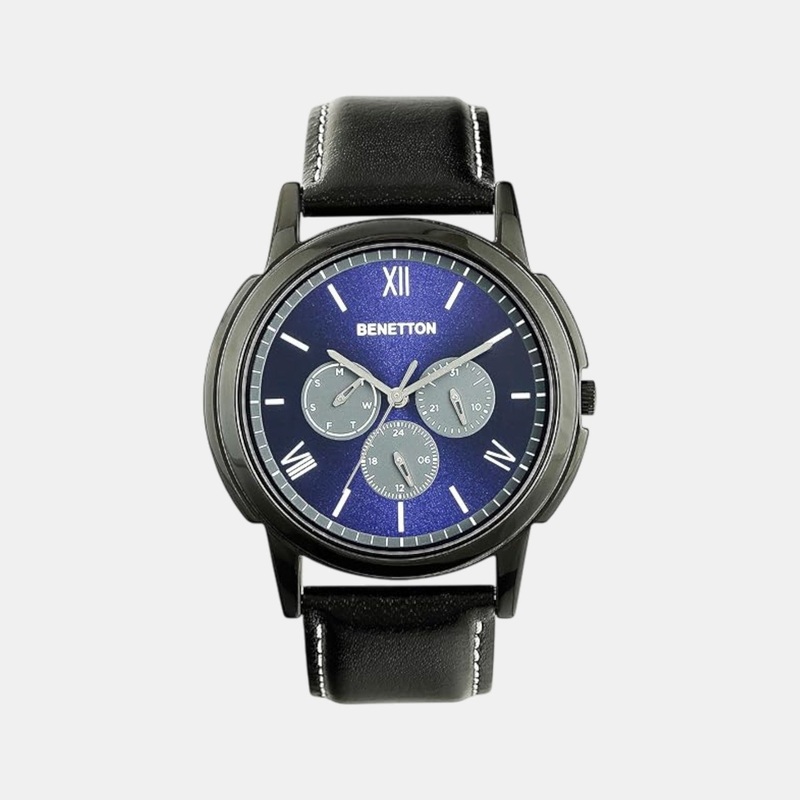 UCB Iconic Men Quartz Blue Dial Multi-Function Leather Watch UWUCG0808