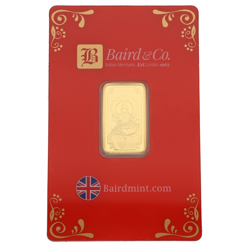 New 24ct 10g Lakshmi Gold Bar