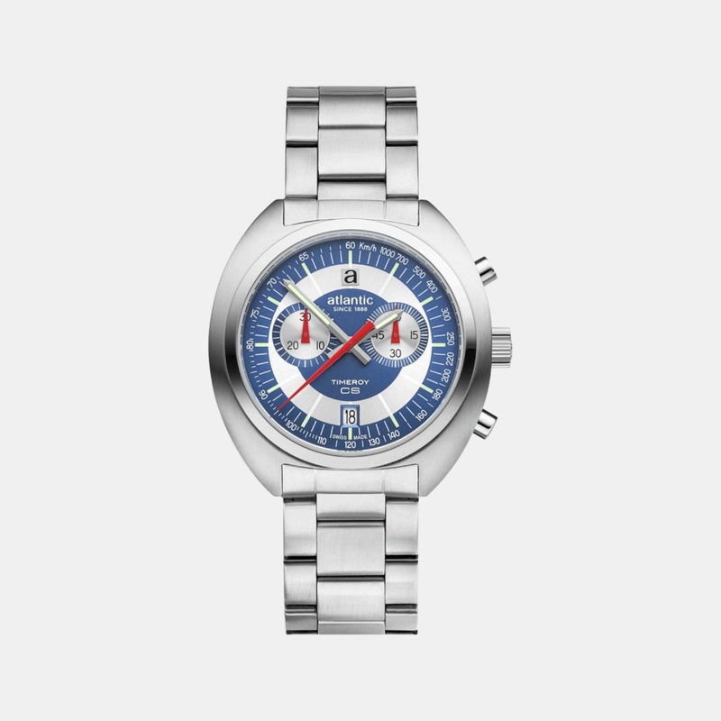 Atlantic Men Quartz Blue Dial Chronograph Stainless Steel Watch 70467.41.55