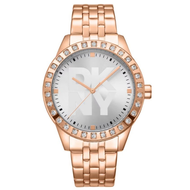 DKNY LOGO ROSE GOLD STAINLESS STEEL STRAP WOMEN WATCH DK1L059M0065