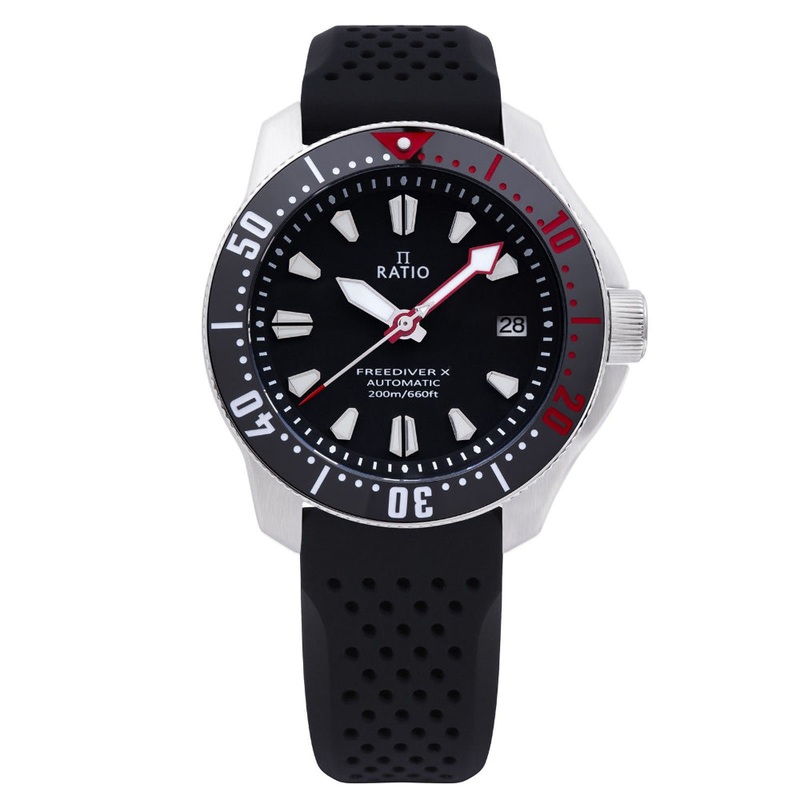 Ratio FreeDiver X Marine Black With Black Ceramic Inlay Automatic Diver RTX001 200M Men’s Watch