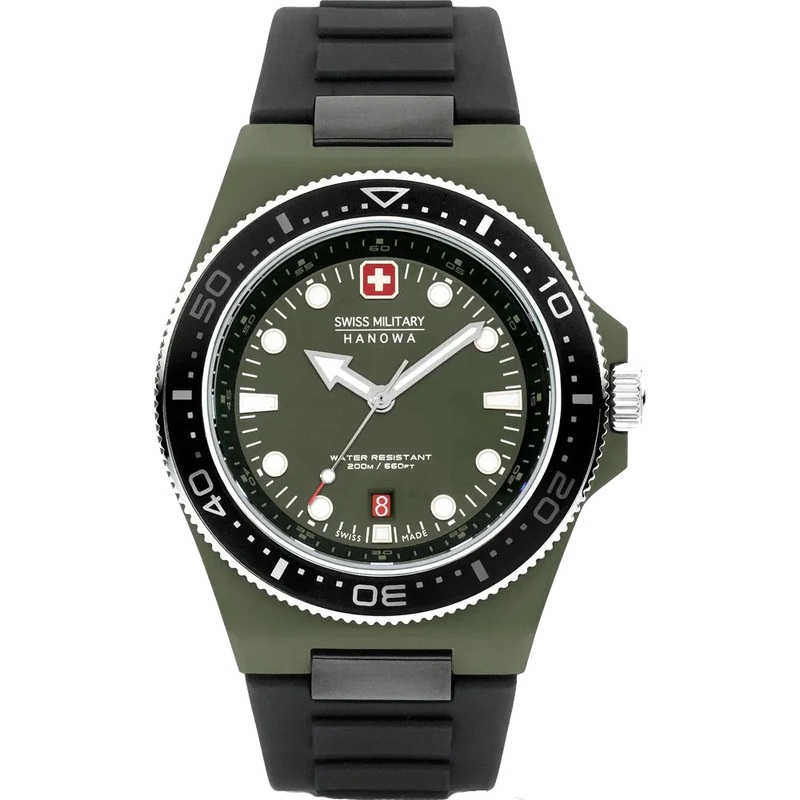 Swiss Military Hanowa Ocean Pioneer Black Rubber Strap Men Watch SMWGN0001181