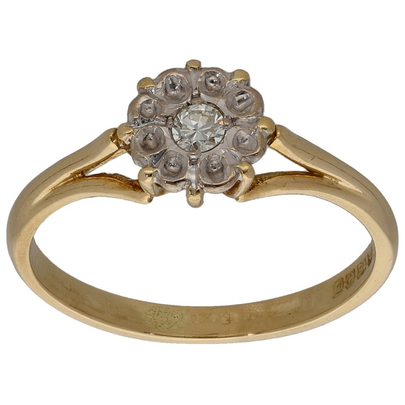 18ct Gold 0.05ct Diamond Solitaire Ring Size L