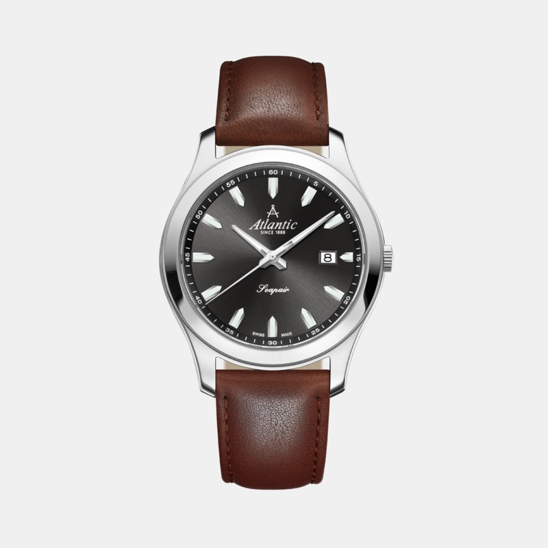 Atlantic Men Quartz Black Dial Analog Stainless Steel Watch 60330.41.69
