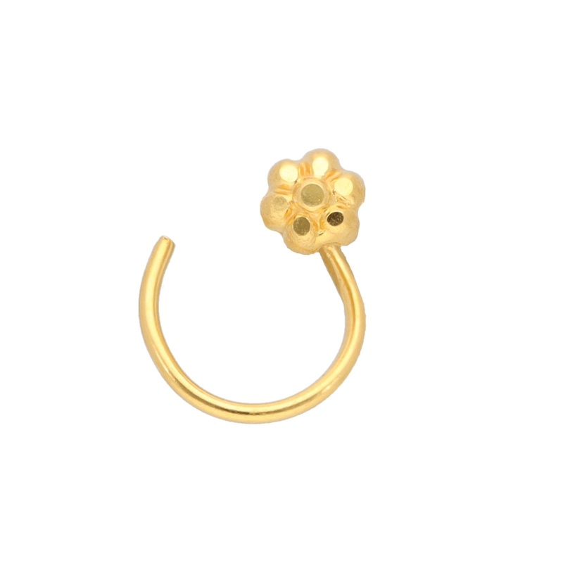 New 18ct Gold Floral Nose Stud