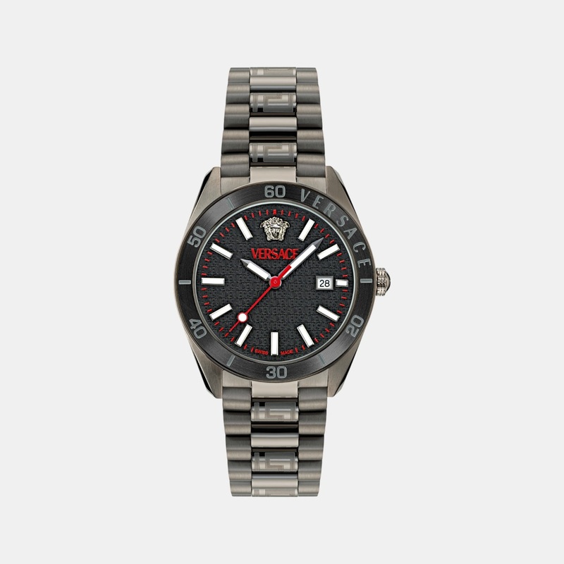 Versace Men Quartz Black Dial Analog Stainless Steel Watch VE8E00724