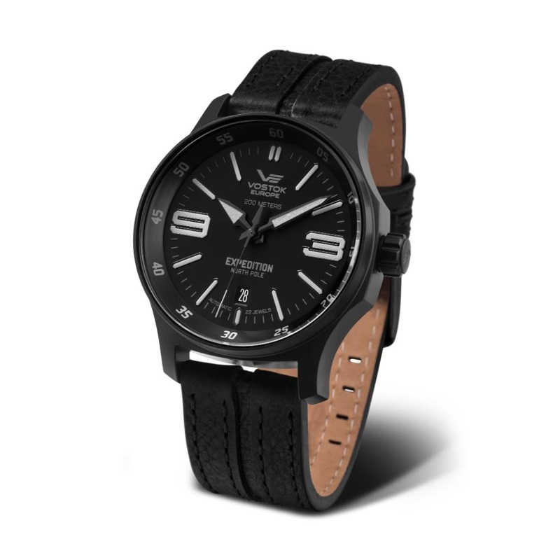 Vostok Europe Expedition North Pole Automatic Black Dial & Leather Strap Men’s YN55-595C556-L