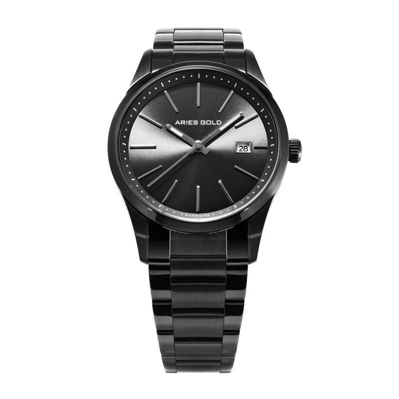 ARIES GOLD URBAN CLASSIC BLACK STAINLESS STEEL G 120B BK-BKD MEN’S WATCH