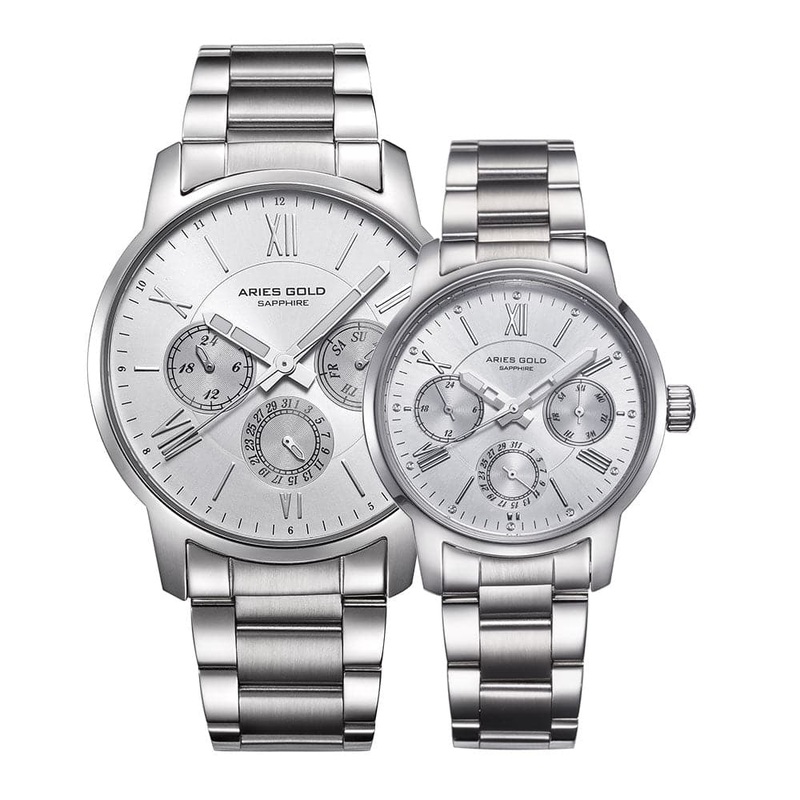 ARIES GOLD URBAN ETERNAL G 103 & B 103 S-S COUPLE’S WATCHES