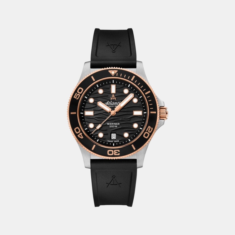 Atlantic Mariner Men Quartz Black Dial Analog Rubber Watch 81371.43.69RPU