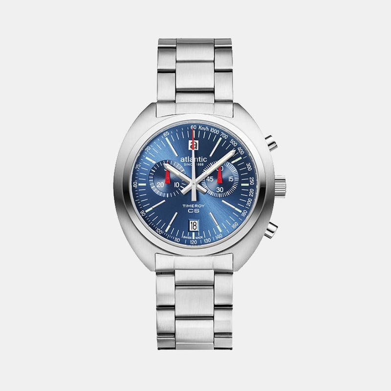 Atlantic Men Quartz Blue Dial Chronograph Stainless Steel Watch 70467.41.59