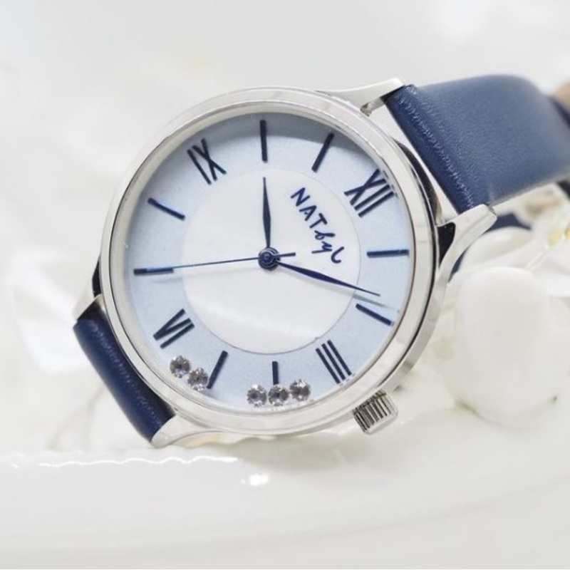 Natbyj Stargaze White Dial Blue Leather Strap Women Watch NAT0902