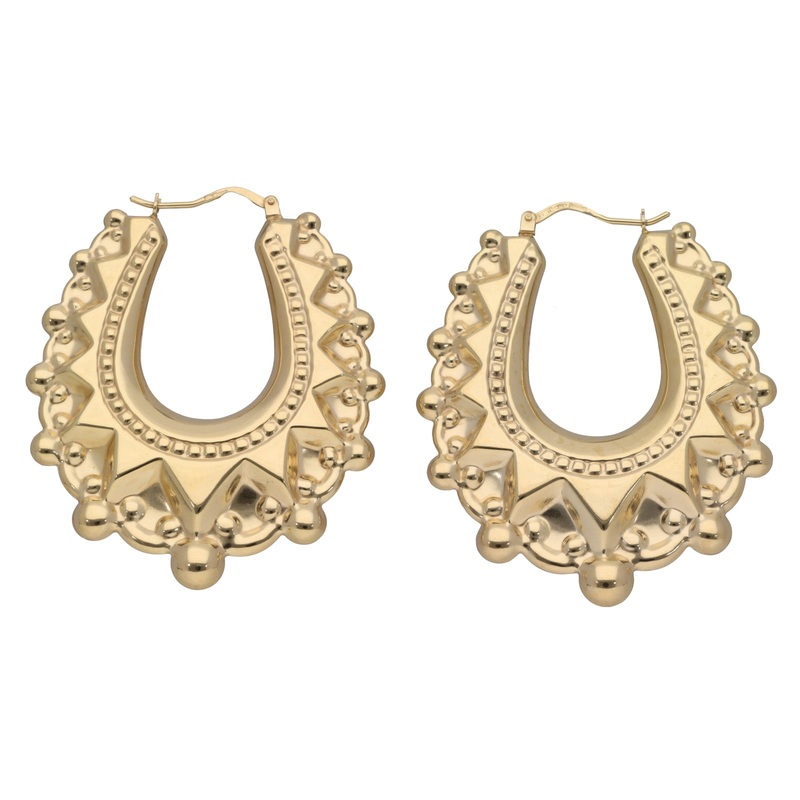 New 9ct Gold Large Creole Earrings