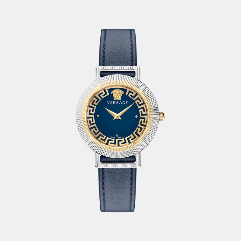 Versace Women Quartz Blue Dial Analog Leather Watch VE3D00122