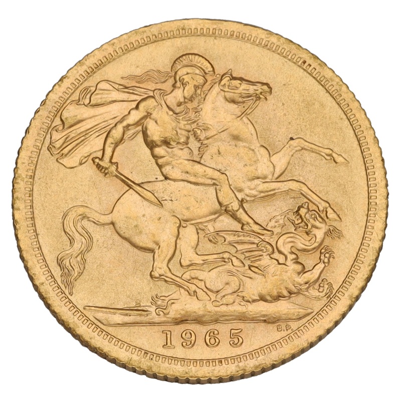 22ct Gold Queen Elizabeth II Full Sovereign Coin 1965