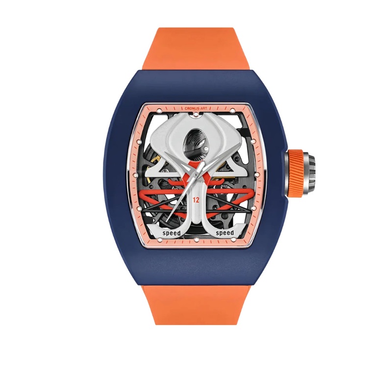 Cronus Art High Quality Fluorine Orange Band Strap Men Watch CM011-011