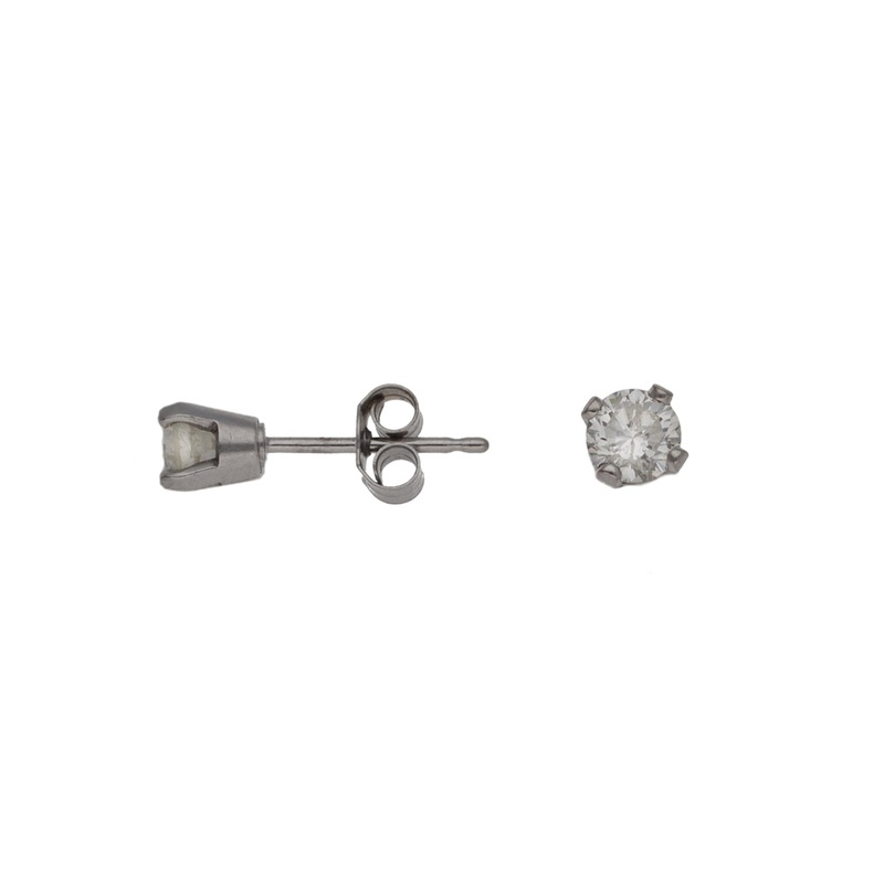 18ct White Gold 0.66ct Diamond Solitaire Earrings