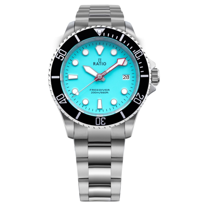 Ratio FreeDiver Sapphire Stainless Steel Ice Blue Dial Quartz RTF032 200M Men’s Watch