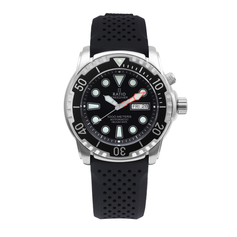 Ratio FreeDiver Version 02 Helium Safe 1000M Sapphire Automatic Black Dial 1068HA90-34VA-BLK-V02 Men’s Watch