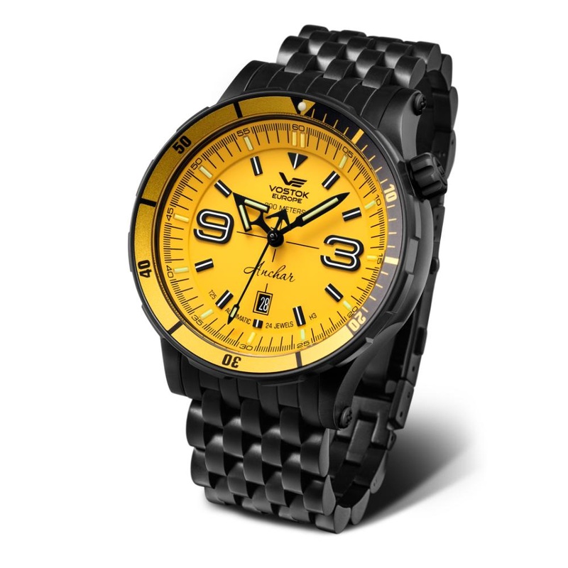 Vostok Europe Anchar Diver Automatic Black Silicone & Stainless Steel Strap Men’s Watch NH35-510C530-BS