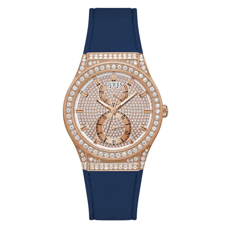 Guess Multifunction Blue Silicone Strap Women Watch GW0439L4