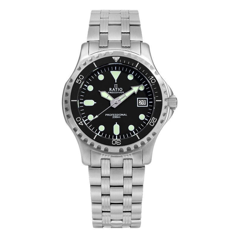 Ratio FreeDiver Professional Sapphire Black Dial Quartz RTF005 200M Men’s Watch
