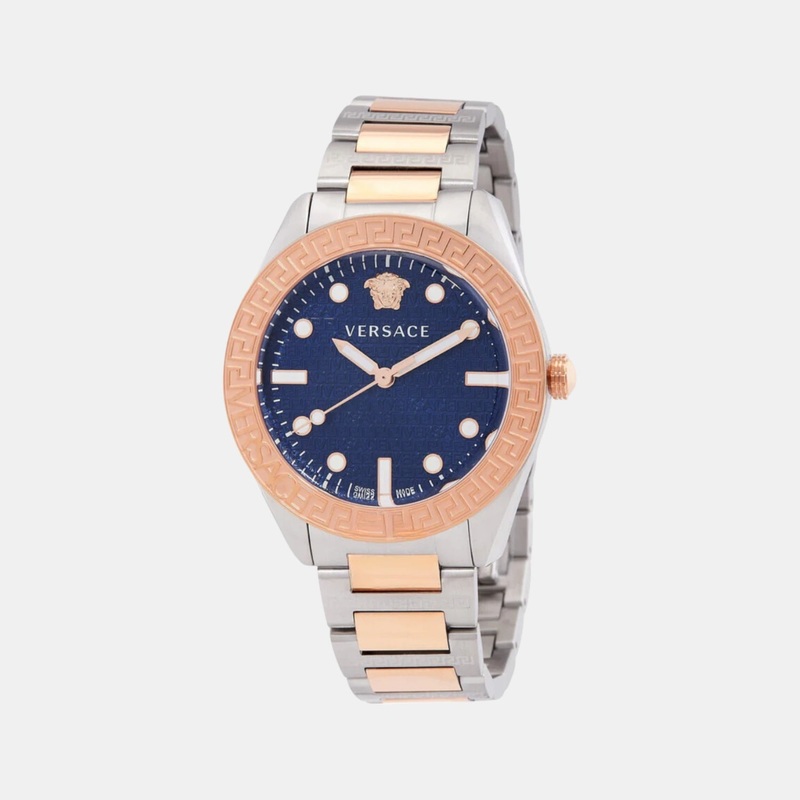 Versace Men Quartz Blue Dial Analog Stainless Steel Watch VE2T00724