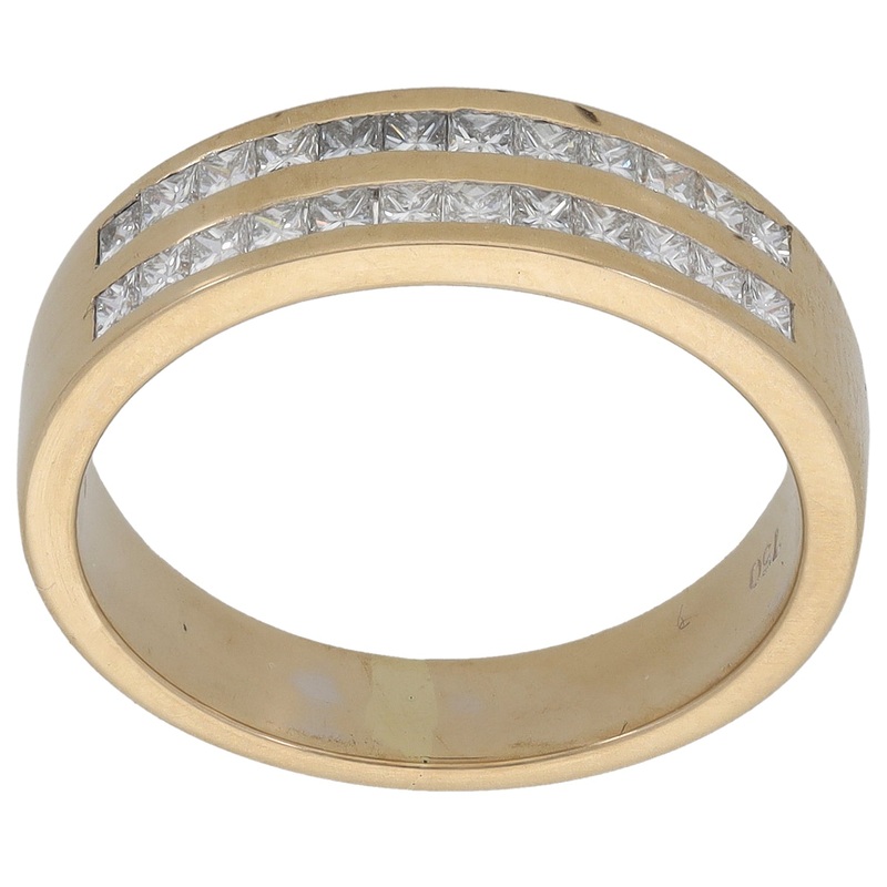 18ct Gold 1.20ct Diamond Half Eternity Ring Size O