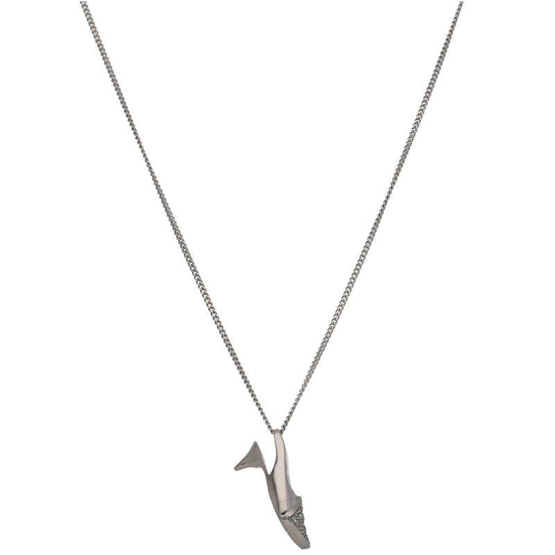 9ct White Gold Cubic Zirconia Shoe Pendant With Chain
