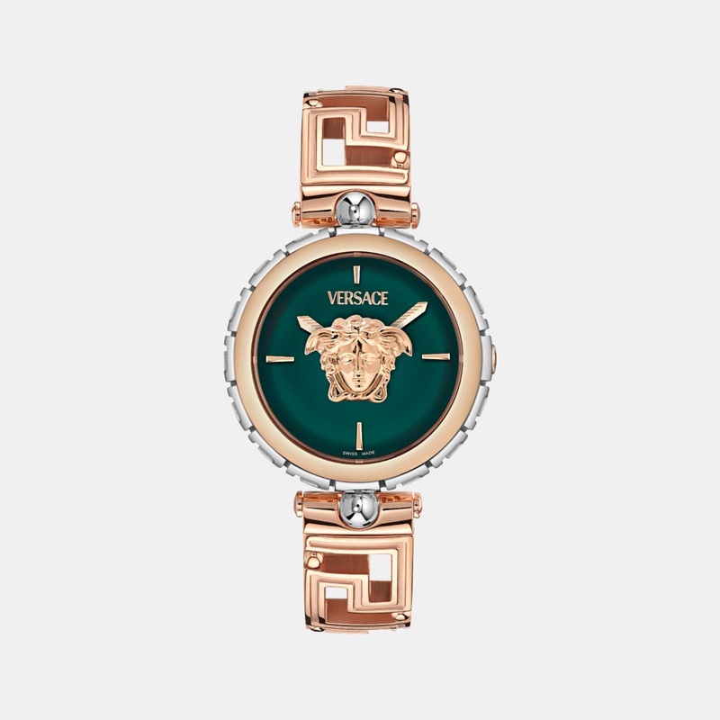 Versace Women Quartz Green Dial Analog Stainless Steel Watch VE0B00425