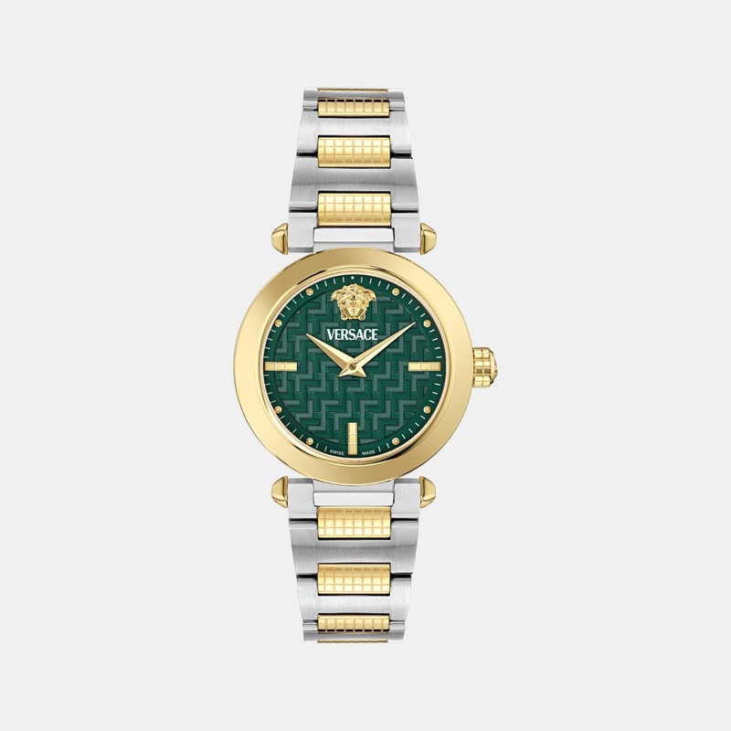 Versace Women Quartz Green Dial Analog Stainless Steel Watch VE5B00525