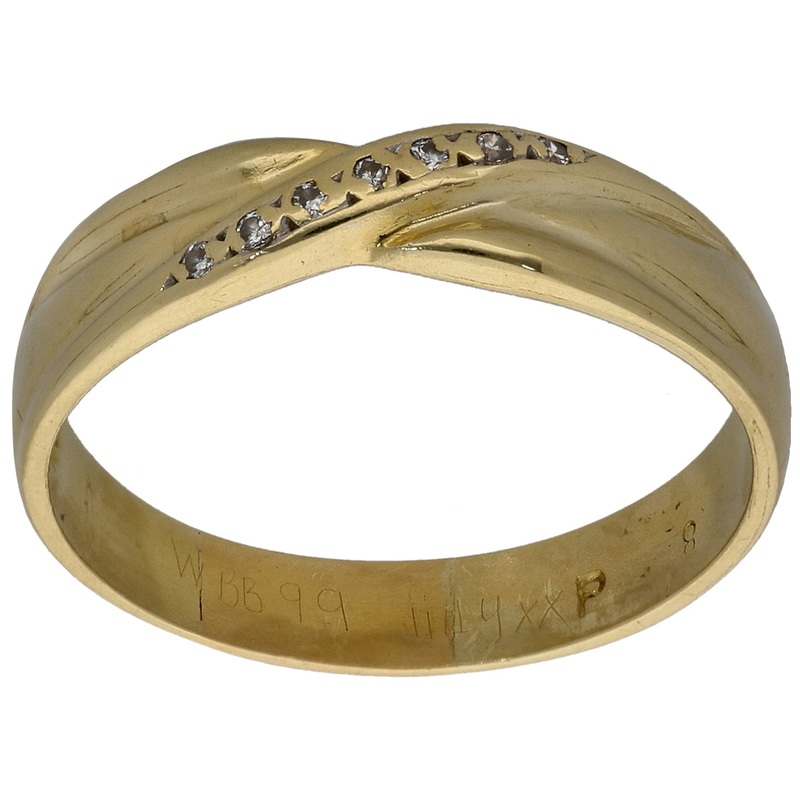 18ct Gold 0.035ct Diamond Alternative Ring Size S