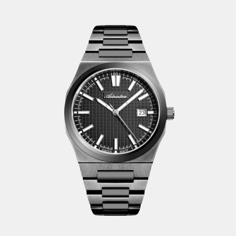 Adriatica Men Quartz Gun Dial Analog Stainless Steel Watch A8326.S116Q