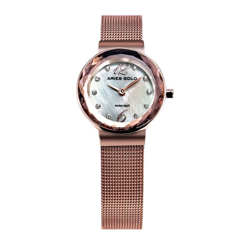 ARIES GOLD ENCHANT JEWEL L 135 RD-MOP MESH STRAP WOMEN’S WATCH