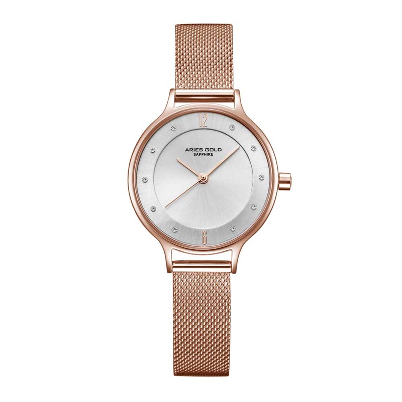 ARIES GOLD ENCHANT L 5033Z RG-W MESH STRAP WOMEN’S WATCH